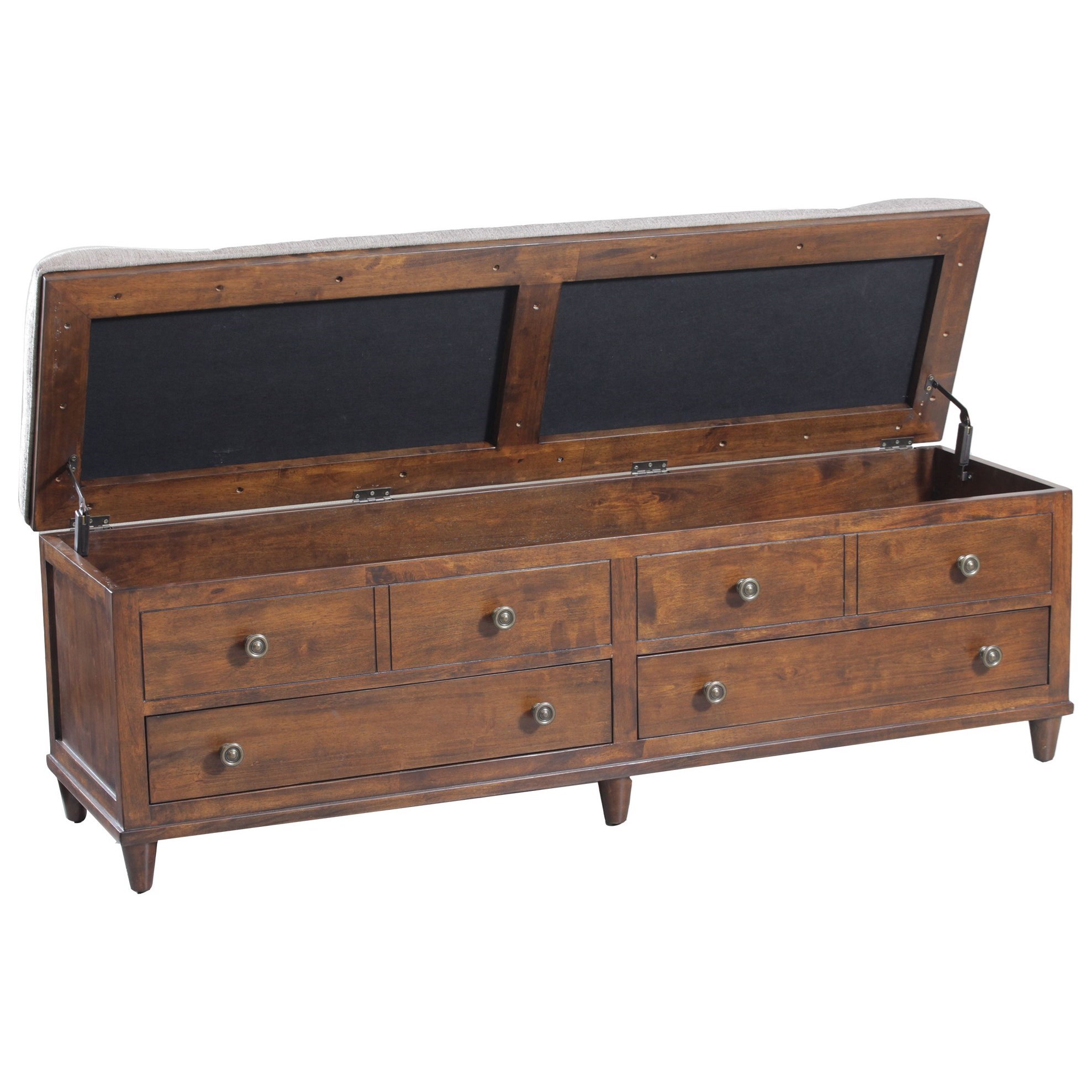 Powell Accent Furniture 15S7055R Brody Rustic Padded Top Storage Bench Wayside Furniture Mattress Uph Benches